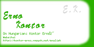 erno kontor business card